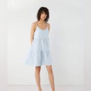Oak & Fort baby blue linen / rayon dress. Size S NWT